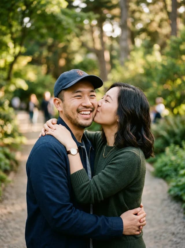 Happy couple outdoors