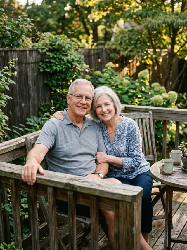 Older couple on patio