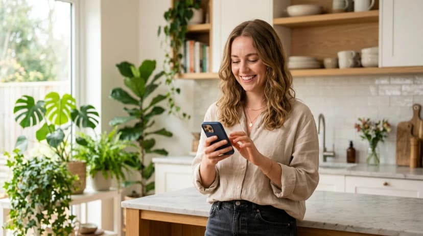 Woman browsing legal plan options on her phone